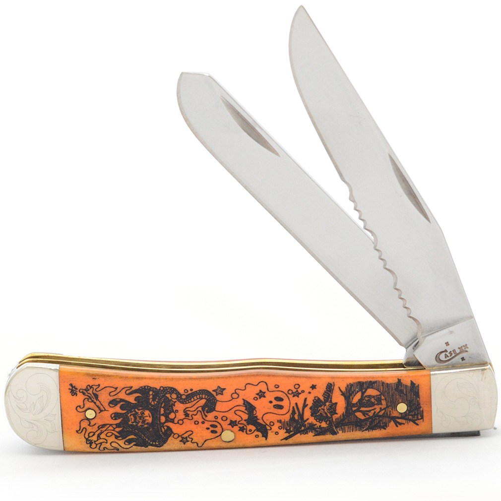 2020 ns karst halloween series trapper smooth orange bone Case Xx Knives Halloween Series Designs By Linda Karst 2020 ns karst halloween series trapper smooth orange bone